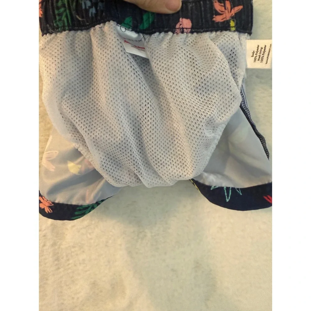 Hanna Andersson Boys Navy Tropical Parrot‎ Swim Trunks 12-18 Months 75cm 62018